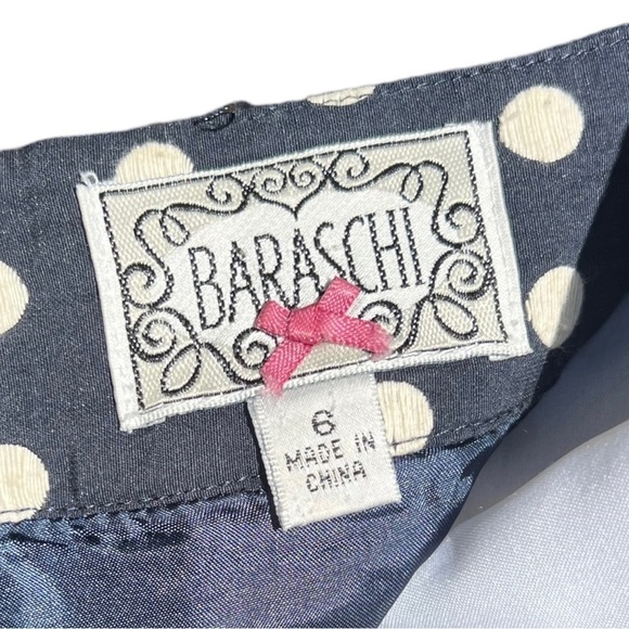 Yoana Baraschi Retro Navy Polka Dot Pin-up Style Pencil Skirt Size 6 - Picture 9 of 9